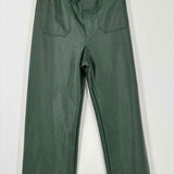 maeve Women's Green Size 30/10 Straight Faux Leather Pants