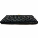 Chanel 2016-17 Boy O Case Medium Black Quilted Lamb Leather Made in Italy Clutch