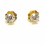ANNA ZUCKERMAN Gold Tone Crystal White Diamond Crystalline Earrings