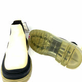 Bottega Veneta Tire Women's Cream Black Size 39/9 Chelsea Leather Ankle Boots