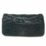 Chanel 2010-11 Glint Iridescent Charcoal Flap Leather Made in Italy Shoulder Bag