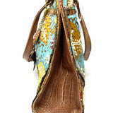 Mary Frances Canvas Multi-Color Beaded Floral Tote