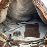 CAMPOMAGGI Edera Atena Dark Brown Hobo Woven Leather Shoulder Bag