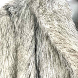 Styled by Carmen Vintage Women's Gray Size L Collared Faux Fur Coat