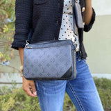 LOUIS VUITTON Coated Canvas Charcoal Monogram Crossbody