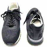 LOUIS VUITTON Men's Charcoal Shoe Size 8.5 Lace Up Knit Damier Sneakers