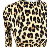 alice+olivia Delora Women's Beige Black Size 0 Bodycon Leopard Print Dress