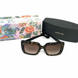 johnny was Sandra Black Brown Square Tortoise Sunglasses