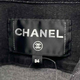 Chanel Women's Black Size 34/XS Denim Jacket w/ Black & White Shag Details