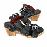 Freebird Quincy Women's Black Size 7 Block Heel Leather Buckle Sandals