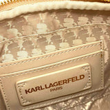 Karl Lagerfeld Beige Camera Bag Charm Crossbody