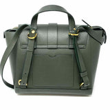 Senreve Midi Maestra Forest Green Pebbled Leather Convertible Backpack Satchel