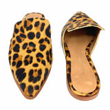 Madewell Women's Black Brown Size 7.5 Flat Calf Hair Leopard Print Mules