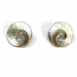 JMR Silver tone Stud Spiral Earrings
