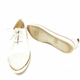 Grand Ambition Cole Haan Women's White Size 9 Leather Snake Embossed Loafers