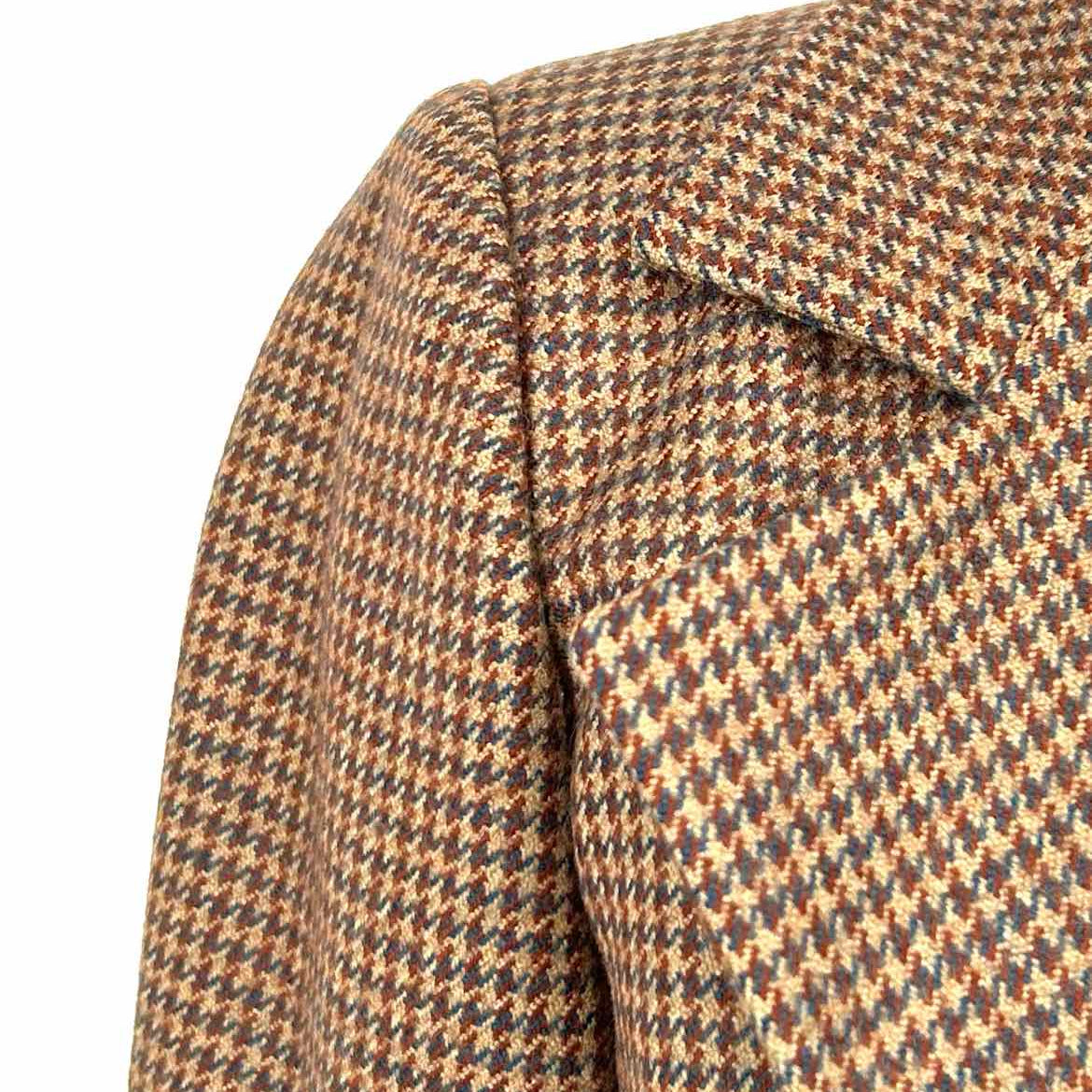 Saint Laurent Women's Brown Size 34/XS Wool Houndstooth Vintage Blazer