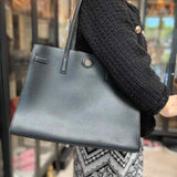 Tory Burch Black Pebbled Leather Tote