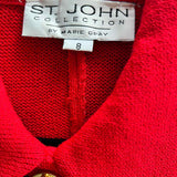 ST. JOHN COLLECTION Women's Red Size 8 Button Down Santana Knit Jacket