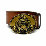 Lauren by RL Y2K Vintage Brown Crest Leather Belt