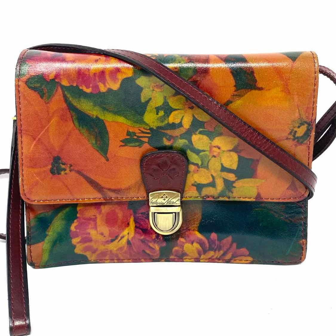 Patricia Nash Lanza Multi-Color Flap Floral Leather Crossbody