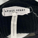 APIECE APART Women's Black Size M Crew Ribbed Long Sleeve