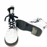 FRYE Veronica Women's Black White Size 8 Ankle Leather crackle Boots