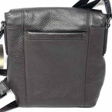 TUMI Brown Flap Pebbled Leather Messenger Bag