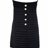 Chanel Women's Spring/Summer 2013 Runway Black Strapless Textured Dress