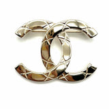 Chanel 2025 Spring CC Logo Gold Tone 2" Quilted Made in Italy Brooch