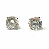 .925 Sterling Silver Stud Crystal Earrings