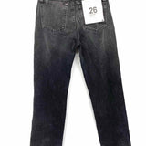 REDONE High Rise Loose Women's Black Size 26 Distressed Straight Leg Jeans