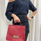 Furla Julia Medium Red Flap Leather Satchel