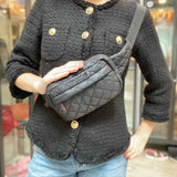 MZ WALLACE Nylon Black Quilted Waist Bag