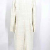 alice+olivia Women's White Size L Trench Tweed Embelished Coat