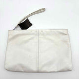 TONI Vintage White Rectangle Chevron Leather Wristlet