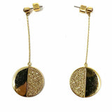 Kate Spade Mod Scallop Gold Tone GG Round Pave Crystal Earrings