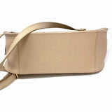 Beige Zip Color Block Saffiano Leather Made in Italy Crossbody