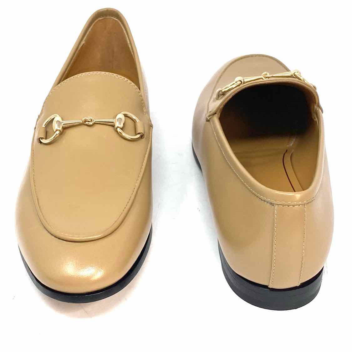 Gucci Real Betis Glamour Women's Beige Size 38/8 Leather Horsebit Loafers