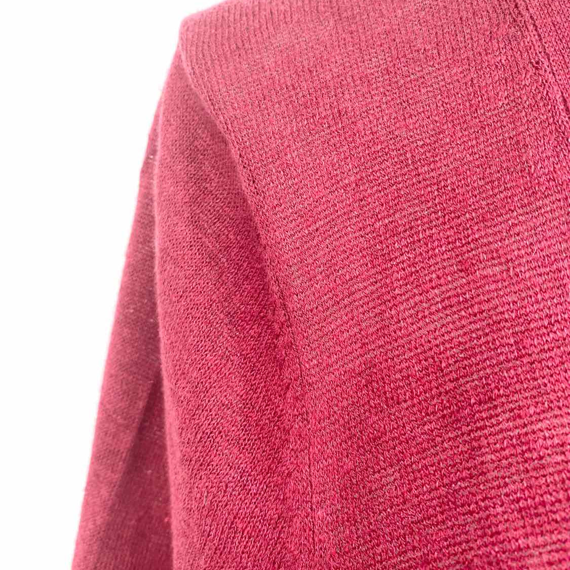 Eileen Fisher Women's Red Size M Short Sleeve Linen Blend Cardigan