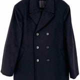Lauren by RL Men's Black Size 42R Double Breasted Wool Blend Coat