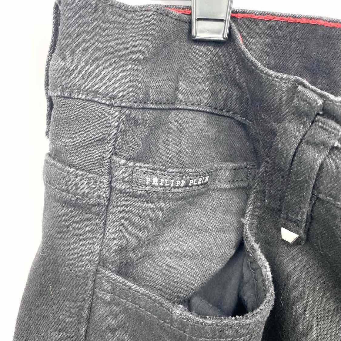 PHILIPP PLEIN Biker Men's Black Size 40 Distressed Jeans