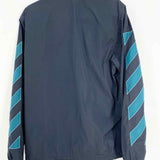 Off-White Men's Navy Blue Size S Diagonal Stripe Windbreaker Jacket