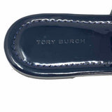 Tory Burch Miller Women's Navy Size 8 Patent Leather Logo Flip-Flops