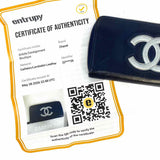 Chanel Navy Zip-Around CC Leather Wallet