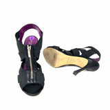 sergio rossi Women's Black Zip Bandage Size 38/8 Sandals