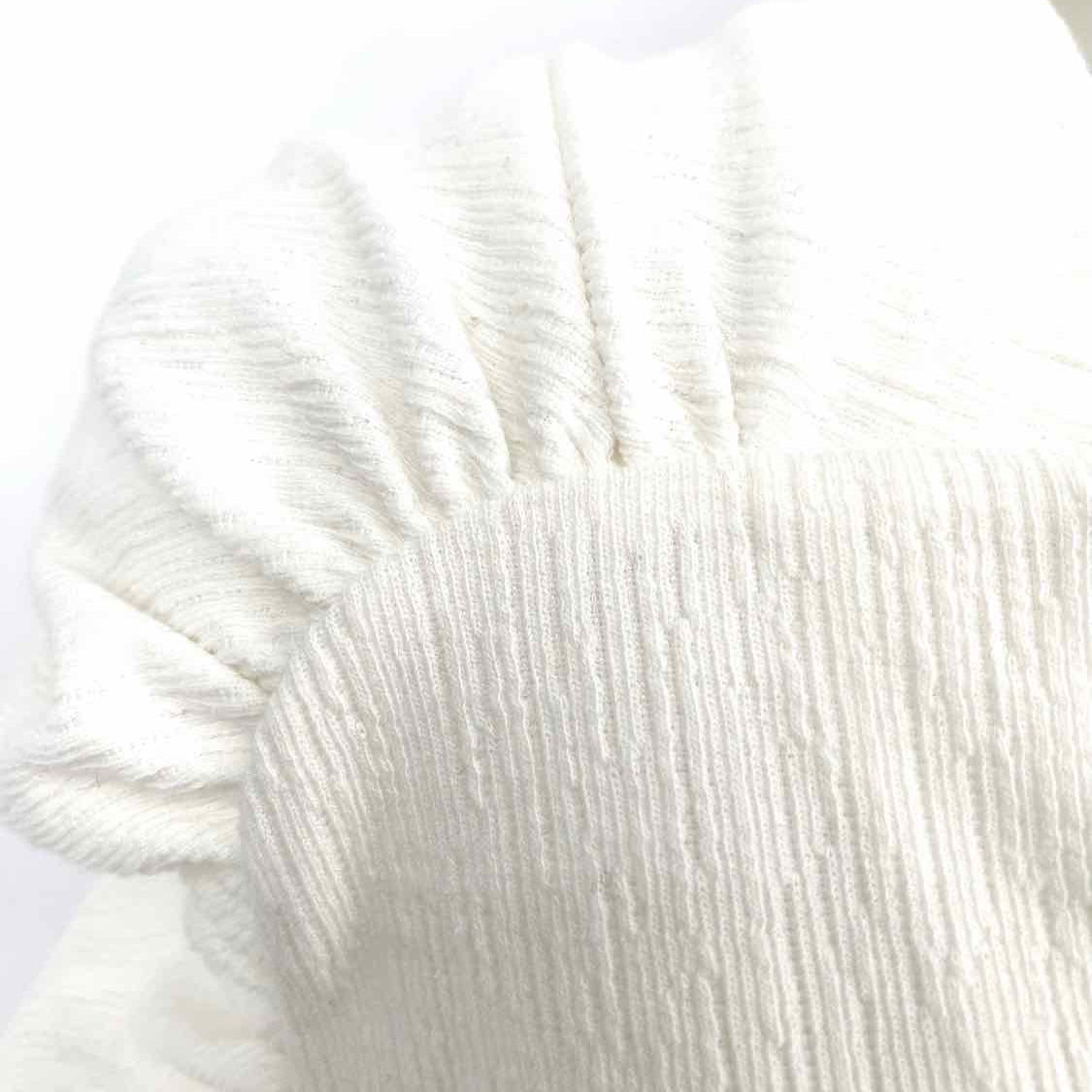 Rebecca Taylor Women's White Size XS V-Neck Ruffled Long Sleeve