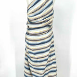 A.L.C. Carolyn Women's Blue Yellow Size 8 One Shoulder Stripe Dress