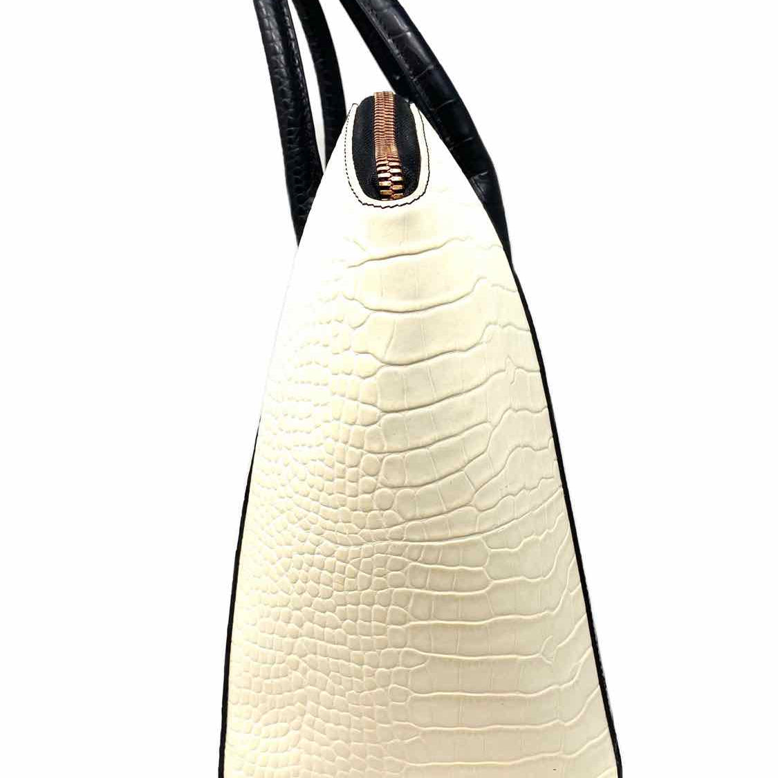 Thomas Wylde Black / Ivory White Zip Croc Tote