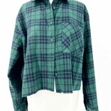 Nomad Women's Green Size M Button Down Flannel Plaid Long Sleeve
