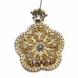 ABS Allen Schwartz Gold Tone Dangle Flower Earrings